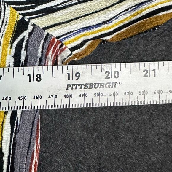 Figueroa & Flower Tribal Aztec Gauzy Blouse Womens L Petite Multicolor Boho Peas - Picture 8 of 9